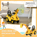 HOMCOM 2 in 1 Kids Ride On Tractor with Buckle, for 1.5-4 Years Old, Yellow