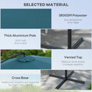 Outsunny 3(m) Cantilever Parasol with Cross Base, Crank Handle, Tilt