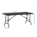 Outsunny Outdoor Dining Table for 6, Folding Garden Dining Table