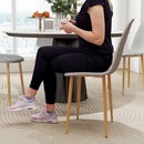 HOMCOM Dining Chairs Set of 4 w/ Curved Back, Steel Legs, Grey