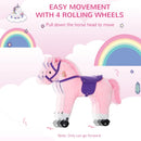 HOMCOM Children's  Wheeled Walking Horse  (Pink)