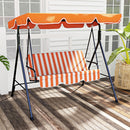 Outsunny Outdoor 3-person Porch Swing Chair with Adjustable Canopy Orange