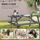 Outsunny Outdoor Wooden Picnic Table Bench Garden Patio Pub Chair 4 Seats