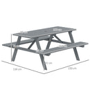 Outsunny Outdoor Wooden Picnic Table Bench Garden Patio Pub Chair 4 Seats