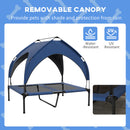 PawHut Cooling Raised Dog Bed w/ Breathable Mesh, Dark Blue