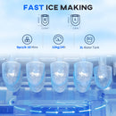 HOMCOM Ice Maker Machine And Water Dispenser No Plumbing Required Silver