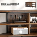 HOMCOM 50 Inch TV Stand Cabinet, TV Unit With Storage Shelves, Rustic Brown