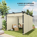 Outsunny 3 x 3(m) Metal Pergola with Retractable Roof and Sidewalls, Grey