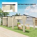 Outsunny 3 x 3(m) Metal Pergola with Retractable Roof and Sidewalls, Grey