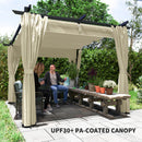 Outsunny 3 x 3(m) Metal Pergola with Retractable Roof and Sidewalls, Grey