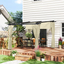 Outsunny 3 x 3(m) Metal Pergola with Retractable Roof and Sidewalls, Grey