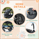 HOMCOM 2 in 1 Lightweight Pushchair  - Black