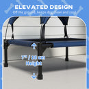 PawHut Cooling Raised Dog Bed w/ Breathable Mesh, for S, M Dogs - Dark Blue