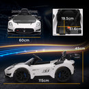 AIYAPLAY Maserati GT2 Licensed 12V Electric Ride on Car w/ Remote - White