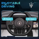AIYAPLAY Maserati GT2 Licensed 12V Electric Ride on Car w/ Remote - White