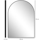 HOMCOM Arch Bathroom Mirror, Modern Wall Mirror with Steel Frame, Black