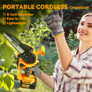 Outsunny 8 Inch Electric Chainsaw With Brushless Motor, 2 Batteries