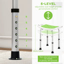 HOMCOM Adjust Aluminium Bath Stool Spa Shower Chair Non-Slip w/ Shower Hole