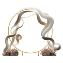 Outsunny 222cm Gold Tone Wedding Arch Round Backdrop Stand for Birthday Party