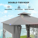 Outsunny 3 x 3 m Garden Gazebo, Outdoor Gazebo Canopy Shelter