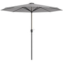 Outsunny Solar Patio Garden Parasol with Lights for Outdoor, Light Grey
