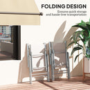 Outsunny 2PCS Folding Chair w/ Breathable Mesh Back and Seat, Light Grey