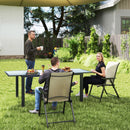 Outsunny 2PCS Folding Chair w/ Breathable Mesh Fabric Seat, Black and Grey
