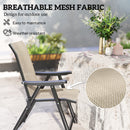 Outsunny 2PCS Folding Chair w/ Breathable Mesh Fabric Seat, Black and Grey