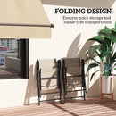 Outsunny 2PCS Folding Chair w/ Breathable Mesh Fabric Seat, Black and Grey