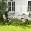 Outsunny 2PCS Folding Chair w/ Breathable Mesh Fabric Seat, Black and Grey