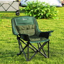 Outsunny Camping Chair For Adults, Padded Folding Chair - Green/Grey