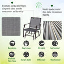 Outsunny Glider Rocking Chair & Table Set - Grey