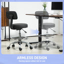 HOMCOM Faux Leather Adjustable Stool, 360Â° Swivel Chair For Study, Black