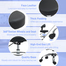 HOMCOM Faux Leather Adjustable Stool, 360Â° Swivel Chair For Study, Black