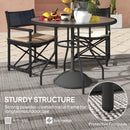Outsunny Outdoor Round Dining Table Tempered Glass Top w/ Parasol Hole 100cm