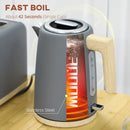 HOMCOM 1.7L Electric Fast Boil Kettle and 2 Slice Toaster Set