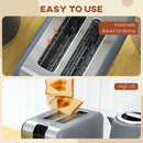 HOMCOM 1.7L Electric Fast Boil Kettle and 2 Slice Toaster Set