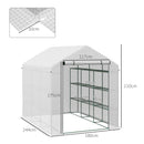 Outsunny Walk-in Garden Greenhouse Shelves Polytunnel Steeple Grow House
