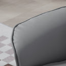 HOMCOM PU Leather Armchair and Footrest Swivel Recliner w/ Ottoman Light Grey