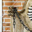 HOMCOM Hanging Halloween Skeleton Animatronic Prop for Indoor Outdoor