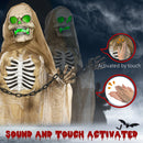 HOMCOM Hanging Halloween Skeleton Animatronic Prop for Indoor Outdoor
