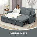 HOMCOM Reversible L-Shaped Sectional Sofa Bed with Cushions