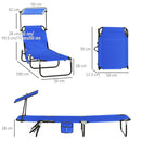 Outsunny 2 Piece Folding Sun Loungers with Adjustable Backrest, Tan Brown