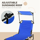Outsunny 2 Piece Folding Sun Loungers with Adjustable Backrest, Tan Brown
