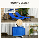 Outsunny 2 Piece Folding Sun Loungers with Adjustable Backrest, Tan Brown
