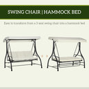 Outsunny 3 Seater Canopy Swing Chair Porch Hammock Bed Rocking Bench