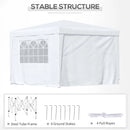 Outsunny Gazebo 2.95 m x 2.95 m -  White
