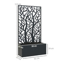 Outsunny Metal Raised Garden Bed with Trellis, Outdoor Elevated Planter Box