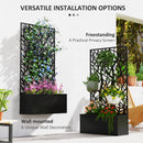 Outsunny Metal Raised Garden Bed with Trellis, Outdoor Elevated Planter Box