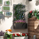 Outsunny Metal Raised Garden Bed with Trellis, Outdoor Elevated Planter Box